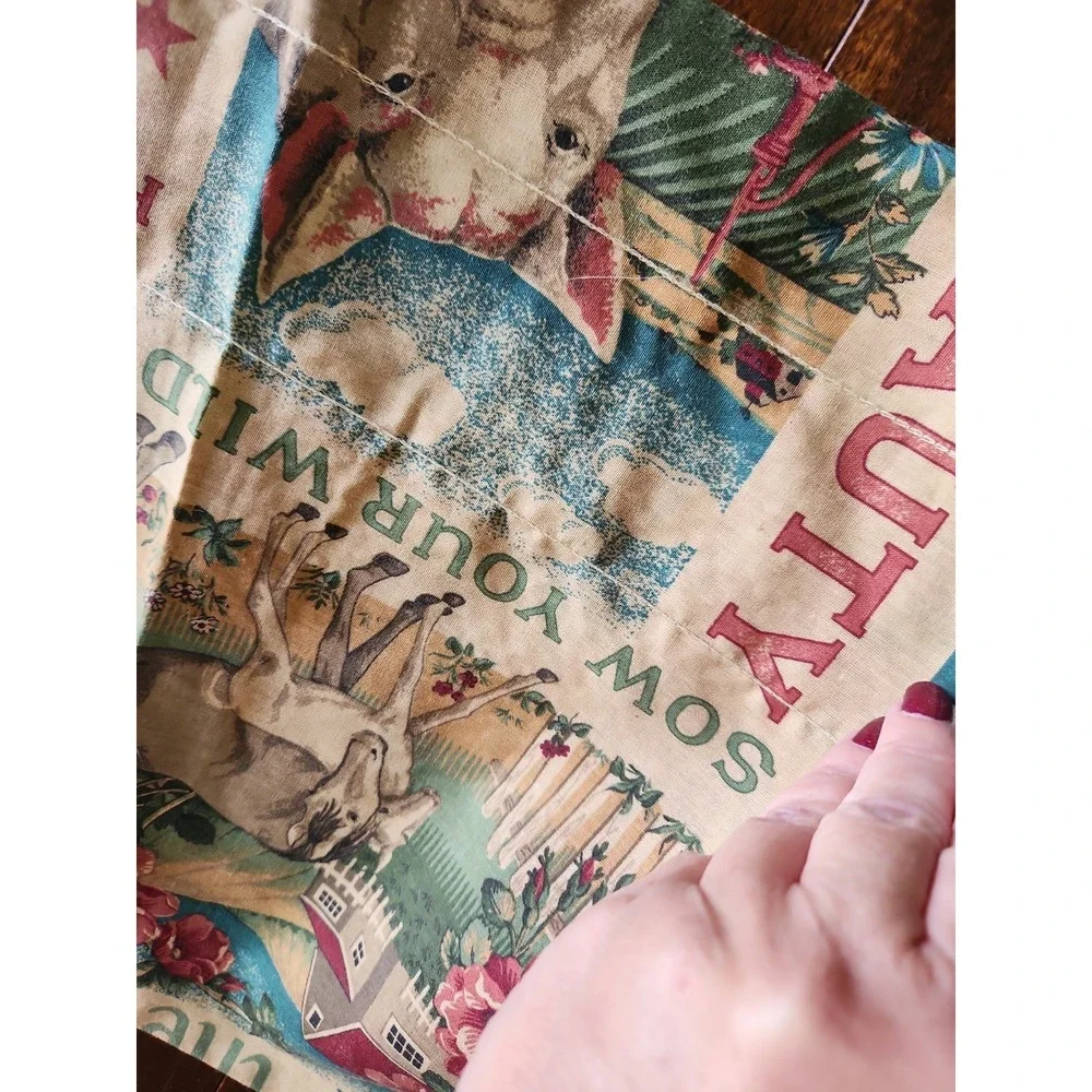 Vtg Fabric Valance Country Farm Cow Pig Cottagecore Joann Kessler 69